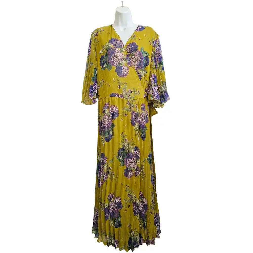 NWT ASOS DESIGN Curve Exclusive Pleated Midi Dress Kimono Sleeve US 24 - Picture 2 of 7